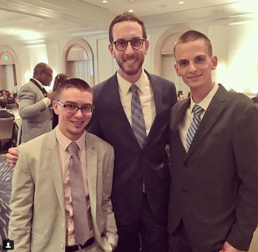Senator Wiener with two homeless youth advocates. Senator Wiener was honored by Larkin Street Youth Services for his work to end youth homelessness.