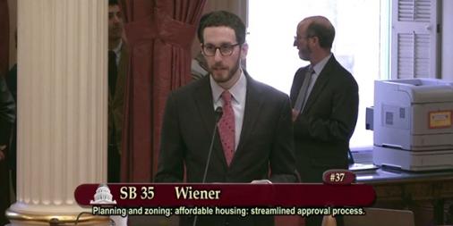 Senator Wiener speaking in support of SB 35