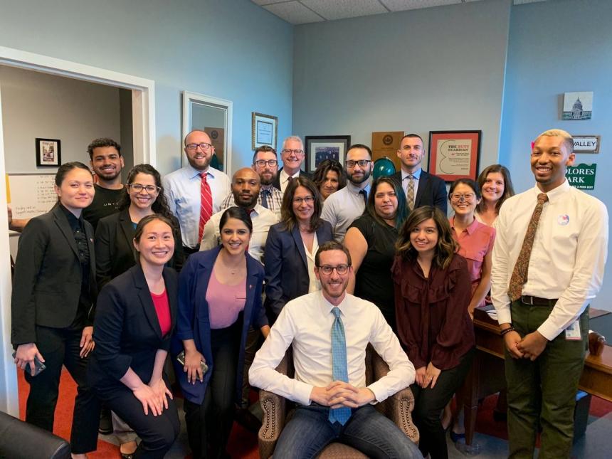 Senator Wiener and SB 159 advocates in his office