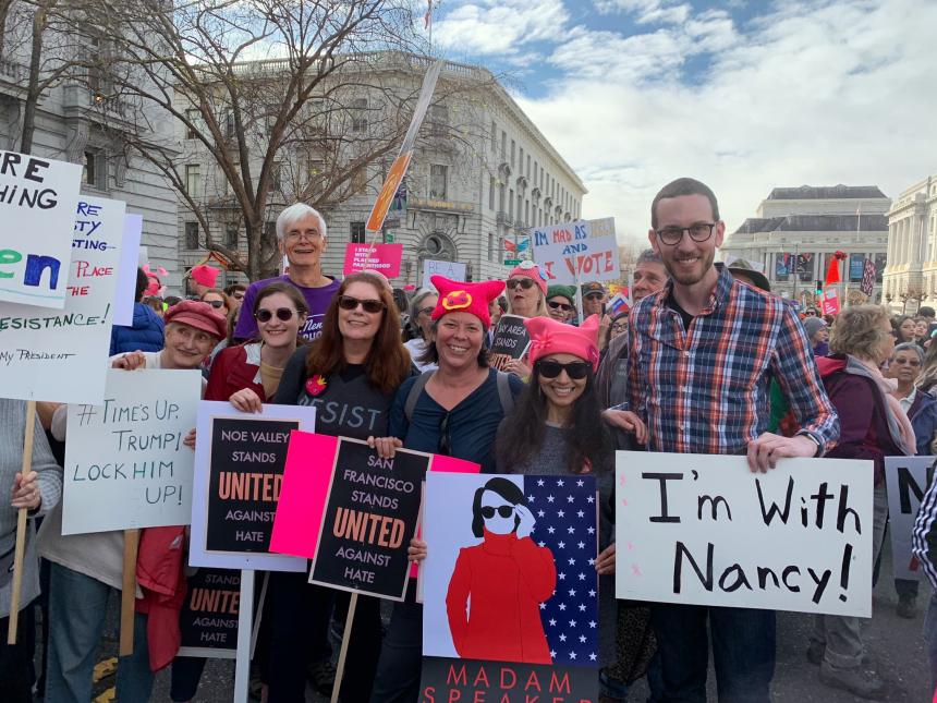 Senator Wiener with Women's March participants